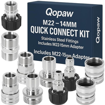 #ad Pressure Washer Adapter Kit 10PCS Stainless Steel Quick Connect Set M22 14m... $44.99