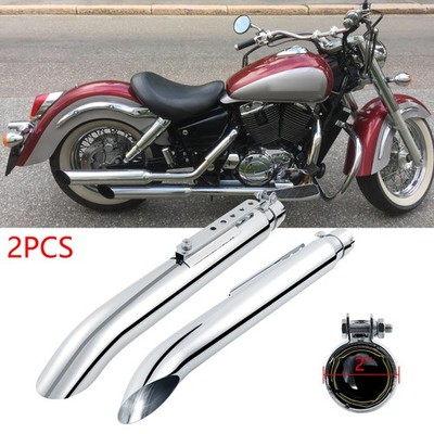 2Pcs 20'' Motorcycle Exhaust Muffler Pipe For Honda Shadow VT1100 VT750 VLX600