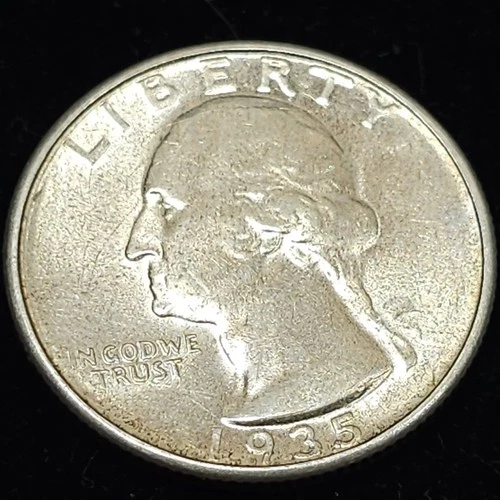 1935-d Washington Quarter  high end AU  , near  uncirculated