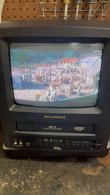 Sylvania 9 Inch CRT TV VCR Combo Retro Gaming No RemoteFully