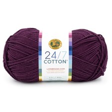 Lion Brand 24/7 Cotton Yarn-Eggplant