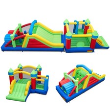 COSTWAY Inflatable Bounce Castle Large Slide with Jumping House