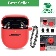 Silicone Case for Bose QuietComfort Earbuds II Ultra - Shockproof Red Cover