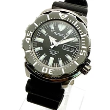 B081 SEIKO SCUBA Black Monster Seiko Diver's Black Monster Automatic Men's Watch
