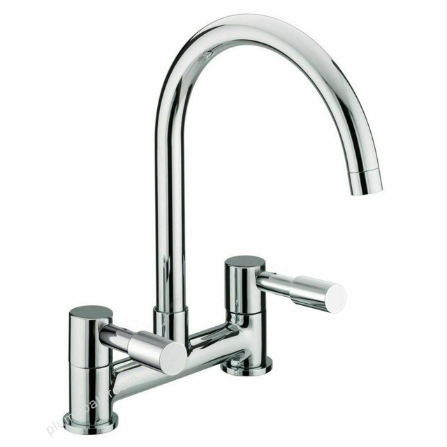 Deva Kitchen Sink Mixer Tap Chrome Lever Deck 2 Hole Taps For Sale
