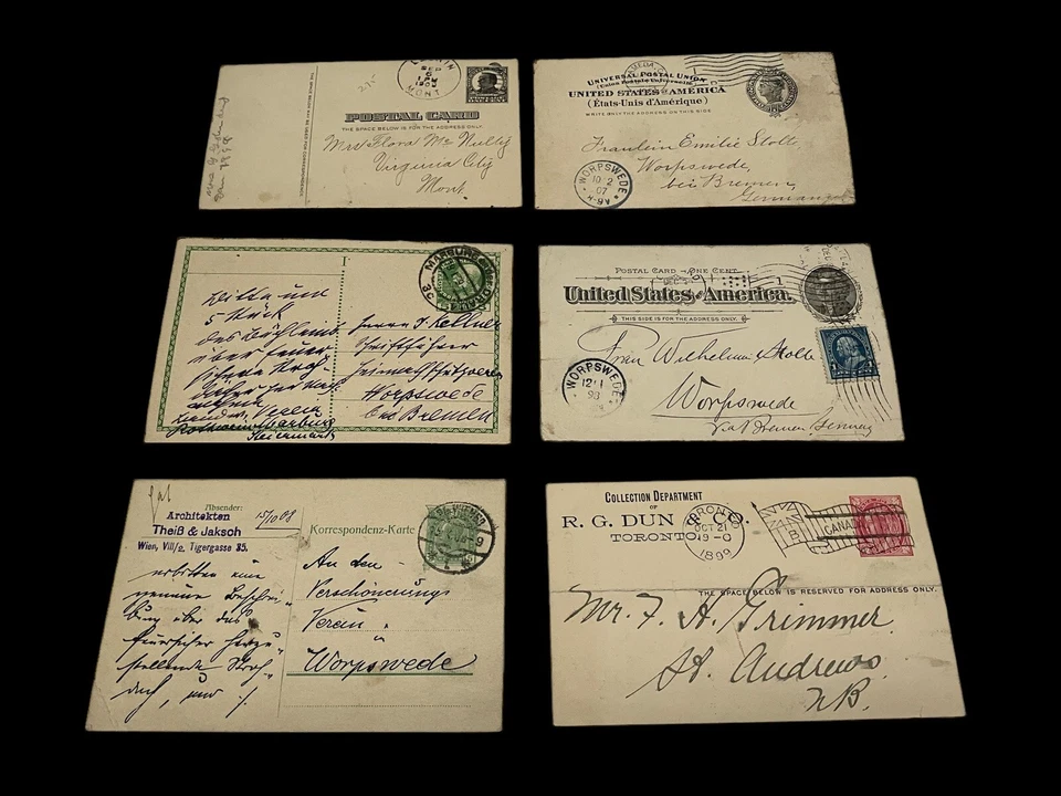 United States And Germany Antique Postal Cards Canceled And Used, Lot of 6 AS-IS - Image 2 of 4