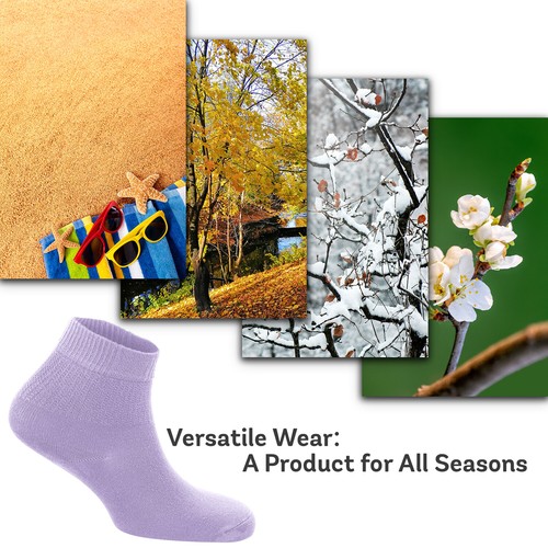 Zemy® Women Diabetic Ankle Socks 6-Pair Bamboo Material Durable Seamless Toe - Picture 97 of 105