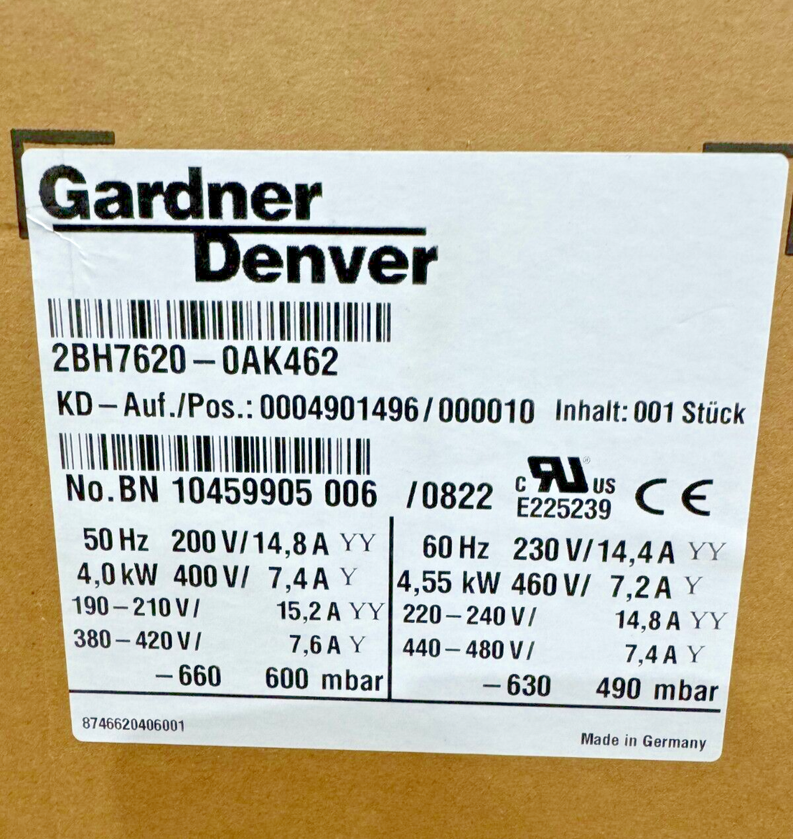 8746620406001 GARDNER DENVER ELMO RIETSCHIE SIDE CHANNEL BLOWER | eBay