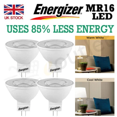 Energizer LED MR16 GU5.3 Bulbs 3.9w = 25w 4W = 35W Spot Light Lamp 3000k/4000k