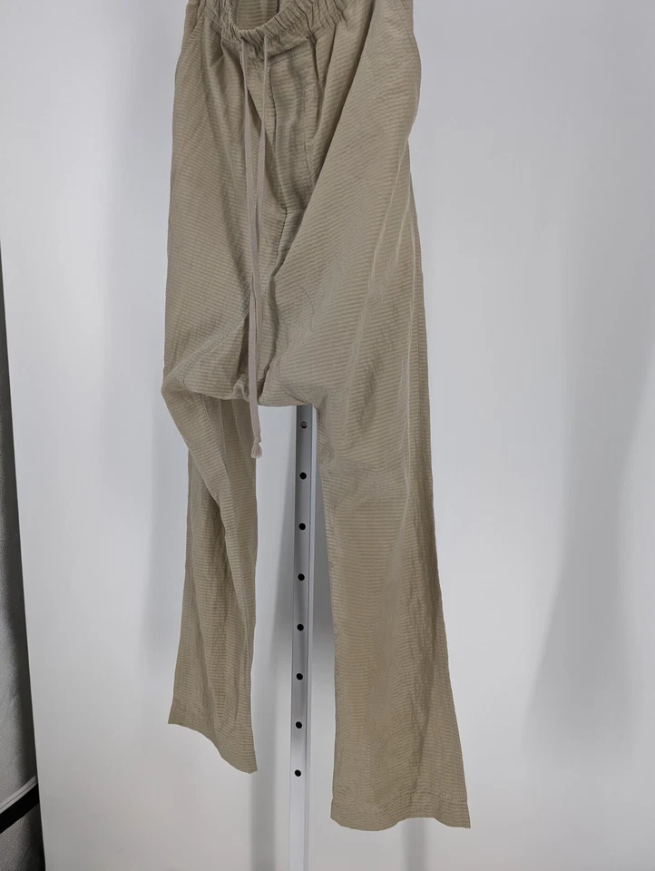 Rick Owens NASKA SS 12 Vainilla Seda Algodón Rayas Seersucker Lounge Pantalones Jogger Foto 4 de 4