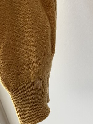 Vtg Pringle Cashmere V-Neck Golden Yellow Sweater 40 Scotland