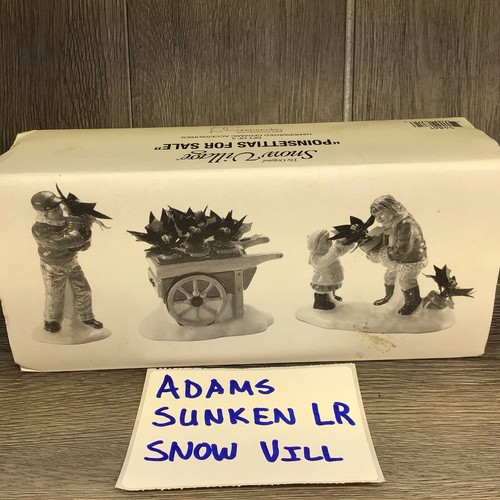 Dept 56 RETIRED Snow Village Poinsettias For Sale Set Of 3 Accessories - Picture 9 of 10