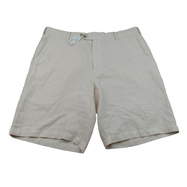 Peter Millar Seaside Collection Golf Shorts Size 34 Mens Khaki Beige Linen Silk for sale online 