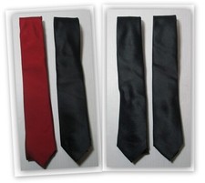 LOT of TWO Goodfellow Neck ties Sleek Style business Formal RED/BLACK or 2 Black