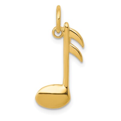 10k Gelbgold poliert Flachrücken Musiknote Charm Anhänger Geschenk für Mutter