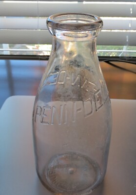 PENN-DELL Embossed Quart Milk Bottle. Stroudsburg, PA