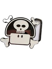 Retro Nintendo Super Mario Brothers Evil Toad Mushroom Buckle Black White Skull