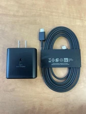 Genuine Samsung 45W Charger and 6ft USB-C Cable for Galaxy S22 S23+ S24 Ultra
