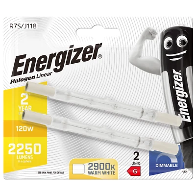 2 Energizer Linear 118mm R7S J118 2250lm Halogen Security Flood Light bulbs 120W - Image 1 of 3
