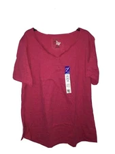 JMS Just My Size T-Shirt NWT Plus Size 2X Split Neck