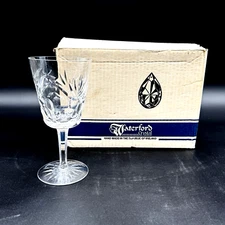 Waterford Crystal ASHLING 10 Oz Goblets BOXED SET/4 Blown Glass Ireland Vintage