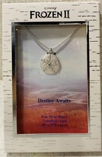 New Disney FROZEN 2  Destiny Awaits  Fine Silver Plated Genuine Crystal Necklace
