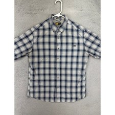 Eddie Bauer Travex Shirt Mens Medium Grey Plaid Classic Fit Button Down Hiking