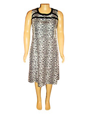 Lane Bryant Dress Women's 24 Sleeveless Gray Black White Animal Print