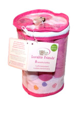 NEW IN PACKAGE LUVABLE FREINDS 8- WASHCLOTHS/ BONUS SPONGE BABY PINK