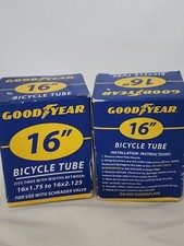Lot of 2 Goodyear 16" Bike Tubes 1.75 2.125 Schrader Valve Bicycle Inner Tubes