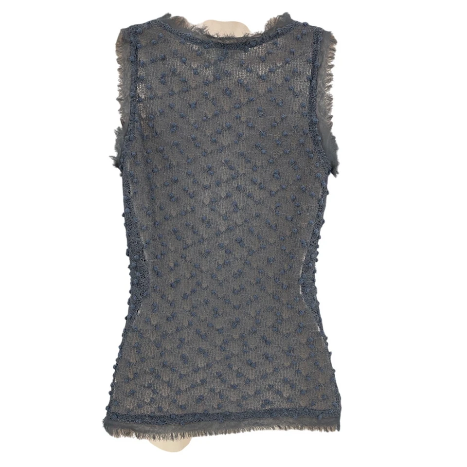 Camiseta sin mangas deshilachada gótica ropa de calle transparente grunge vanguardista Baddie verano mujer talla S Foto 2 de 4