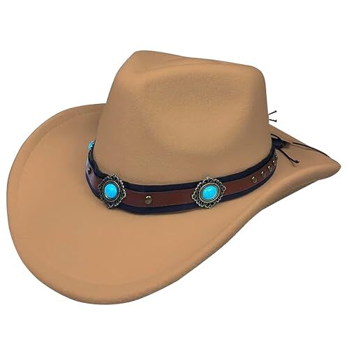 Men's Modern Fedora Pinch Crown Rolled Cowboy Hat One Size Camel | Gem