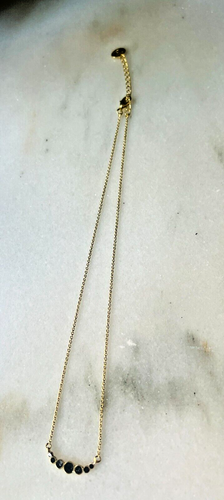 JOYA Collection 16"- 18" Genuine Deco Crushed Black Diamond Multi Dot Necklace - Picture 1 of 9