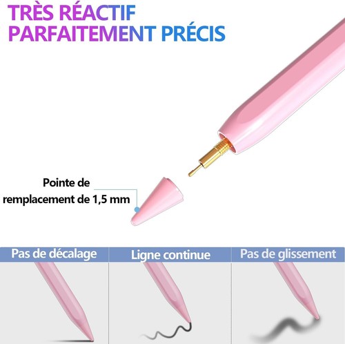 iPad Stylus Rosa für Air Pro Mini 12.9 10 9 8 7 6 mit Neigungserkennung - Bild 8 von 12