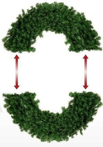 Large Green Pre-Lit Christmas Wreath Indoor/Outdoor Clear Lights Holiday Décor - Picture 5 of 7