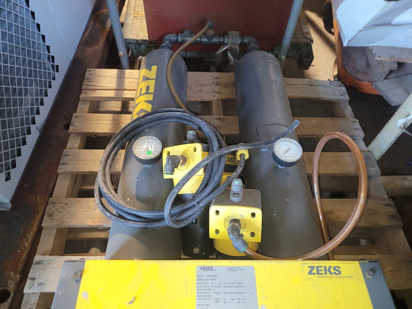 T167066 Zeks Hydronix 60MPS1000 Heatless Purge Desiccant Air Dryer for