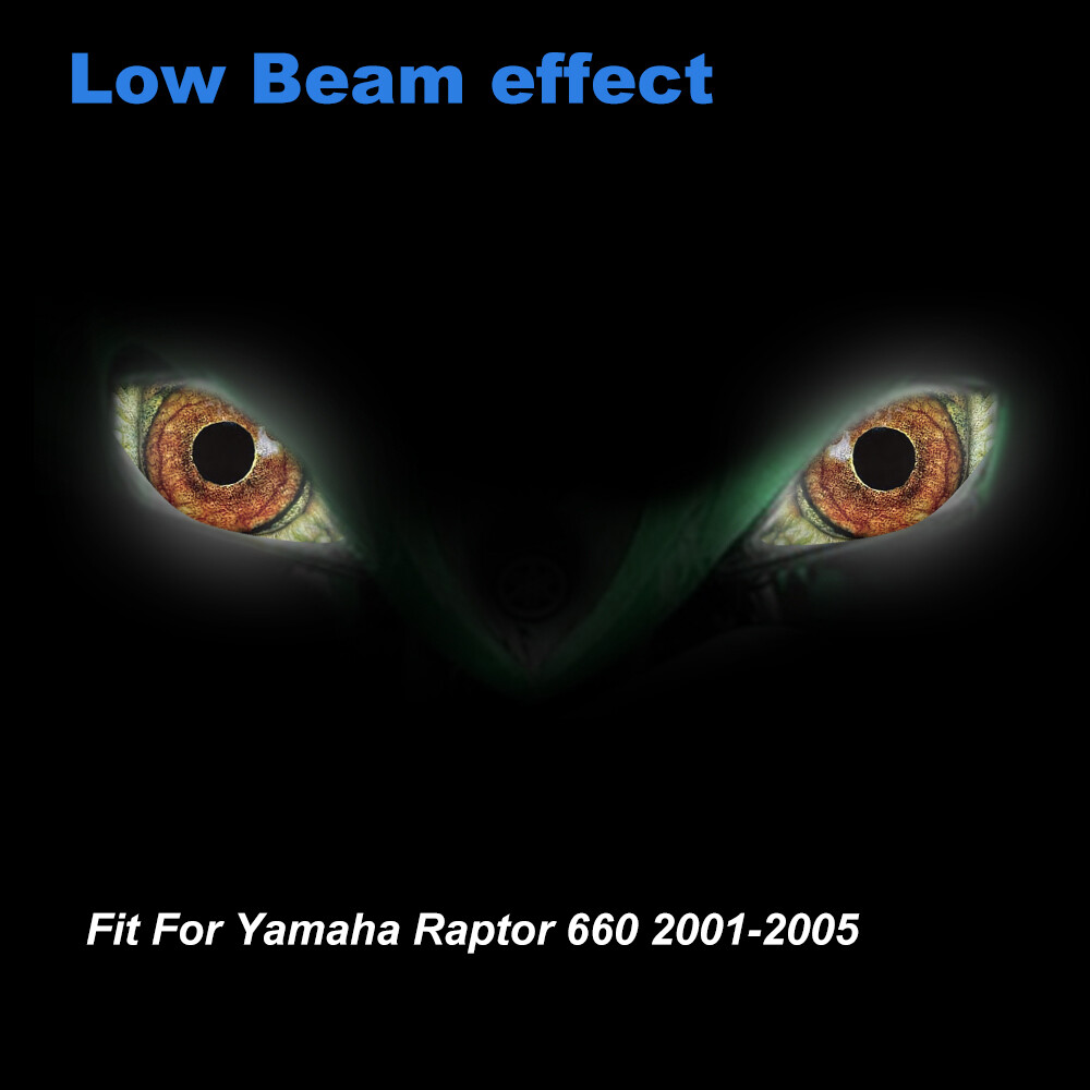 Adesivi Fari Yamaha Raptor Kit Adesivi Grafica Per Fari Yamaha Raptor 660 - Sticker Occhi ECLIPSE ROSSO, Vinile Perforato AMR Racing Logo Yamaha 3d