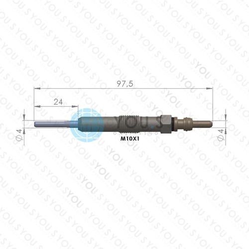 4x YOU.S Glühkerzen M14x1,25 - Für GÜLDNER & MWM Oldtimer Traktoren