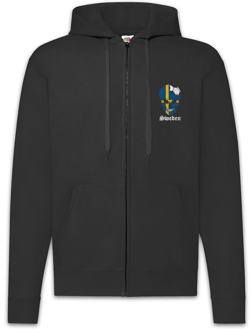 Sweden Football Skull I Zipper Hoodie swedish Soccer Flag World Championship