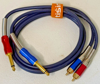 TISINO Dual 1/4 inch TS Male to Dual RCA Male Audio Interconnect Cable 3FT New