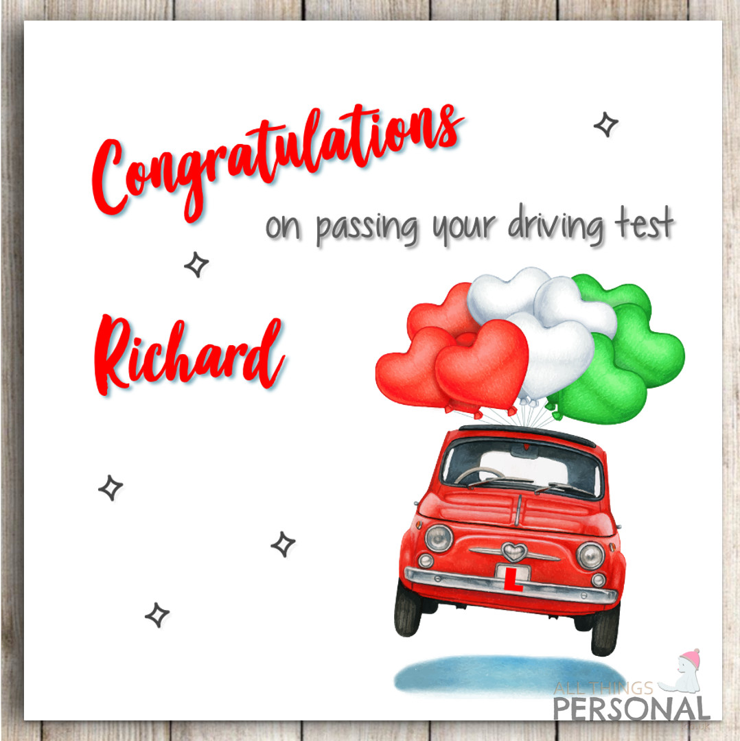 Personalised Passed Your Driving Test Card Congratulations Well Done For Him