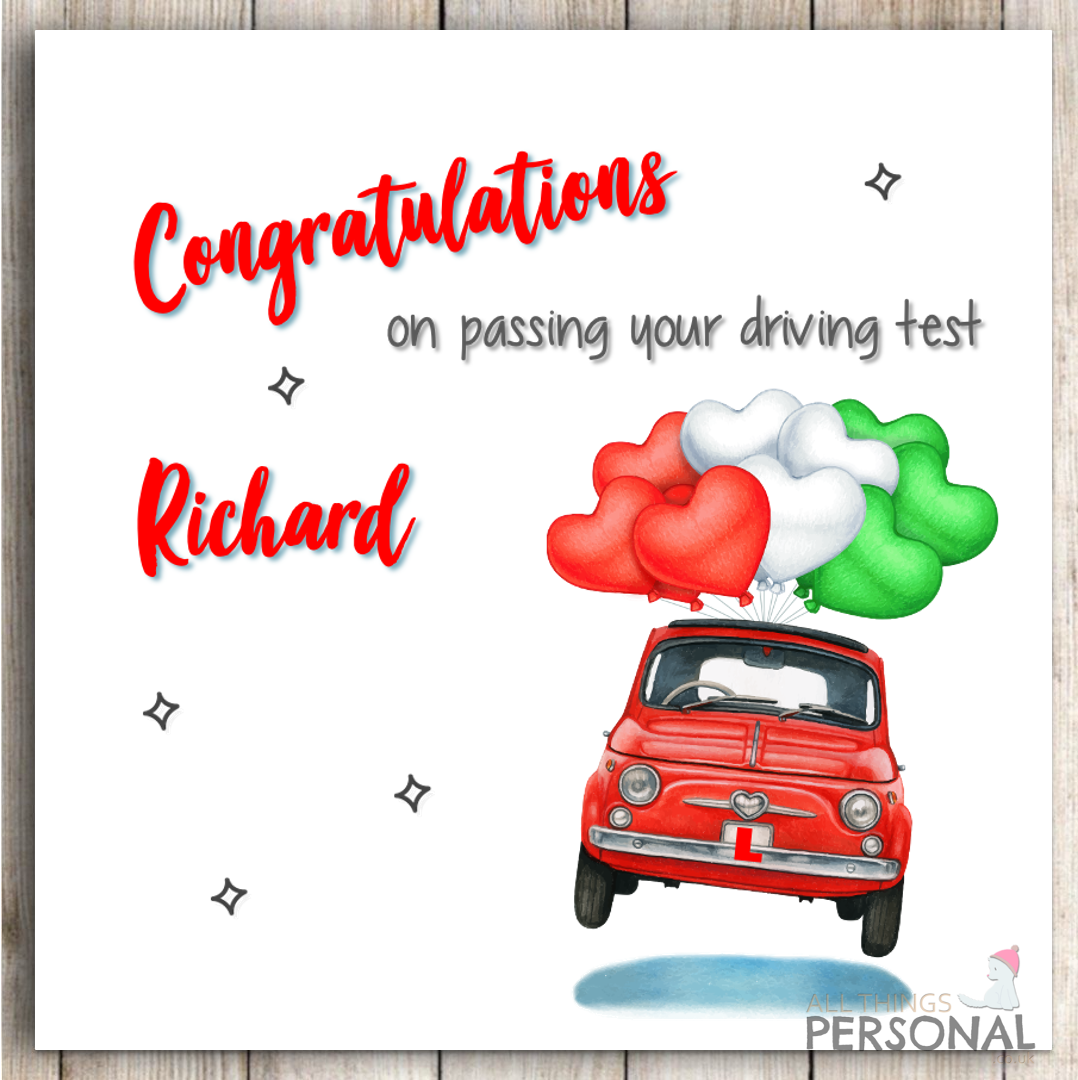 Personalised Passed Your Driving Test Card Congratulations Well Done For Him