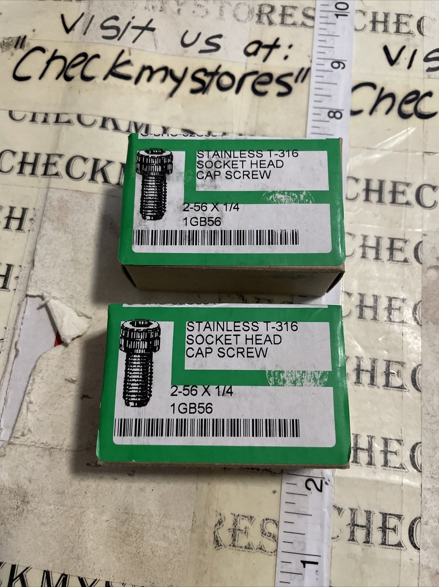 2X 25pk #2-56 xCylindrical Socket Head Cap Screw Stainless T-316