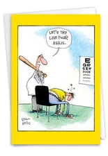 Funny Birthday Greeting Card w/Envelope - Bday Line Four Again