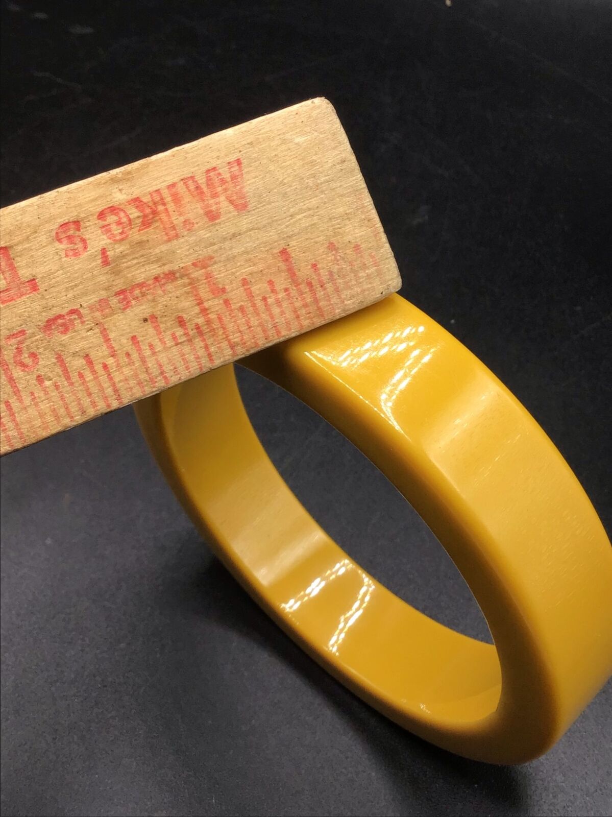 Plain Mustard Yellow Big Chunky Plastic Bangle Br… - image 6