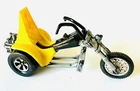Hot Wheels 1972 Rrrumblers 3 Squealer Black & Yellow Motorcycle Trike Complete