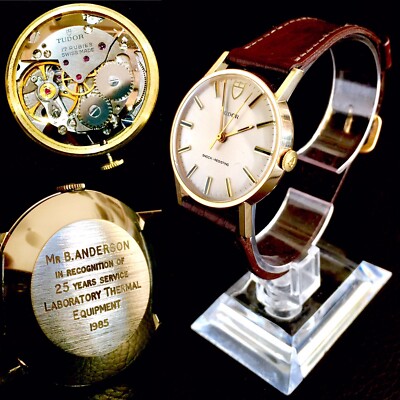 Rare Vintage (1980s) 9ct Gold Swiss Tudor 57054 Wrist Watch With - Main Image