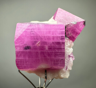 46 Ct. Full Terminated Top Quality Natural Ruby Huge Crystals On Matrix @Afg