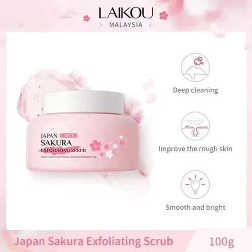 LAIKOU Japan Sakura Exfoliating Scrub 100g Free Shipping World Wide - Imagen 1 de 4