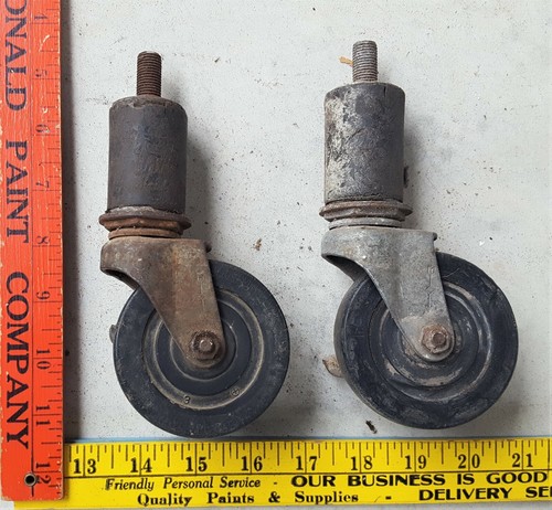 2 Swivel Nylon Wheel Casters W/ Foot Brakes & Bolt Attachment - 3" x 3/4" - Picture 4 of 5